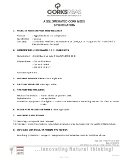 MSDS Agglomerated Cork